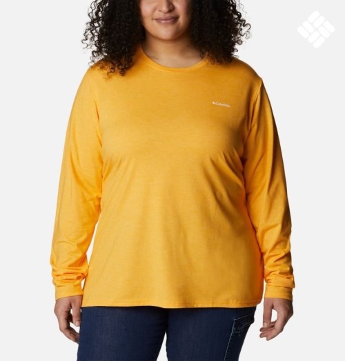 Columbia Sun Trek Long Sleeve T-skjorte Dame Mango | Plus Size 62345H